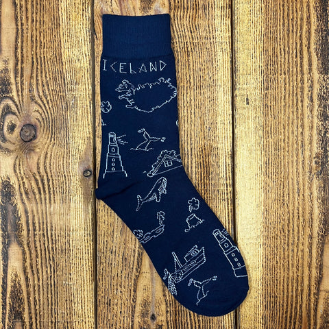 Iceland Lines - Navy Blue