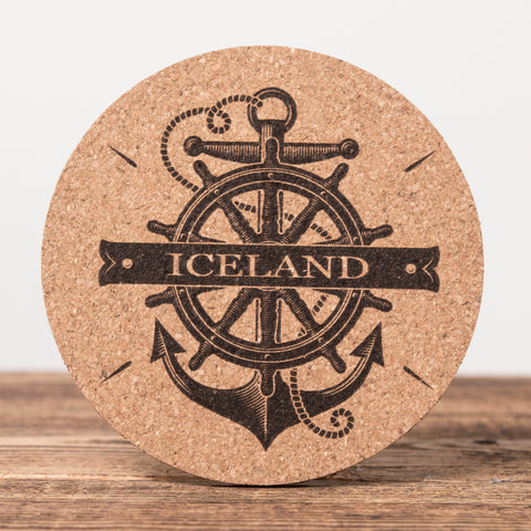 Iceland Nautical - Set of 6 Cork Coasters - Idontspeakicelandic