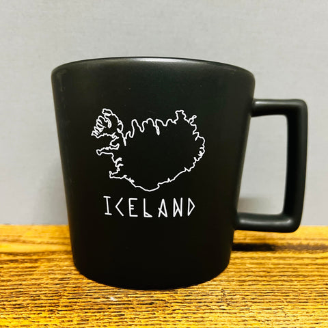 Iceland Runeletter - Porcelain Mug - Black