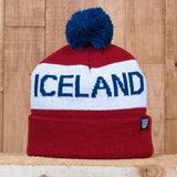 Iceland Beanie with Pom - Red/White - Idontspeakicelandic