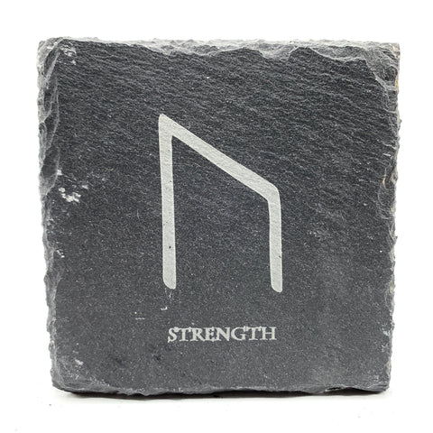 Strength - Viking Rune - Slate Coaster