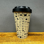 Doodles - rPET Travel Mug - with non-slip silicon sleeve