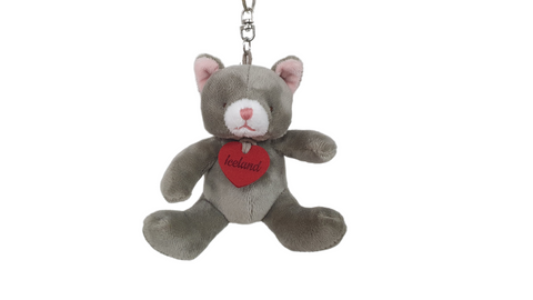Grey Cat Keyring 9cm - Plush Toys