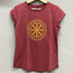 Helm of Awe - Women's T-shirt - Stonewash Burgundy