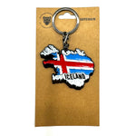 Iceland Map Glaciers - Keychain