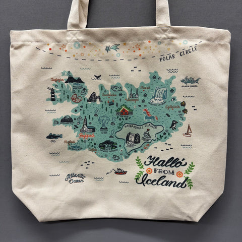 Tote Bag - 12 oz Heavy shopper - Iceland Map