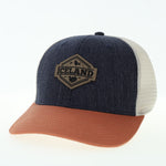 Iceland Mountains - Leather Badge - Trucker Cap - Navy