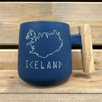 Iceland Runeletter  - Ceramic Mug w/ wooden handle