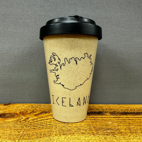 Iceland Map - rPET Travel Mug - with non-slip silicon sleeve