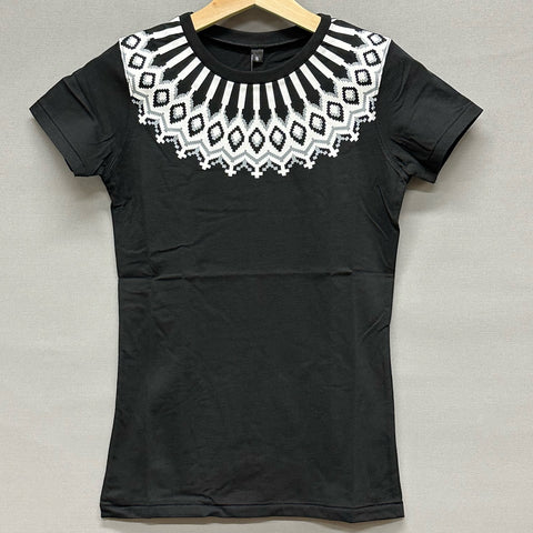 <transcy>Motif Laine - T-shirt Femme - Noir</transcy>