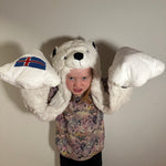 Polar Bear Beanie with Scarf & Mittens - Kids Size