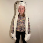 Polar Bear Beanie with Scarf & Mittens - Kids Size