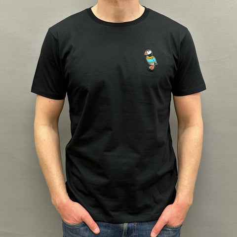 Puffin Embroidered- T-shirt - Black