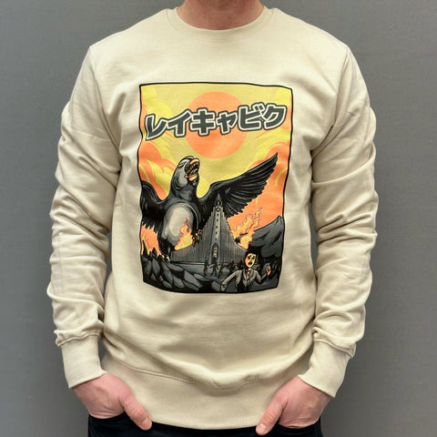 Unisex Sweatshirt- Puffzilla - Beige