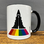 Rainbow Church - Ceramic Mug - White with black inside and handle