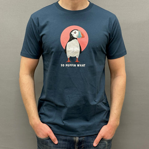 So Puffin What - T-shirt - Denim Blue