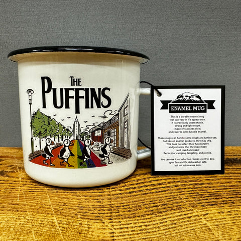 The Puffins - White Camping Mug