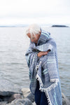 Aino - Wool Blanket from Finland- Blueberry / Turquoise