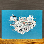 Postcard - Iceland Map