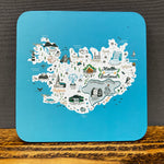 Iceland Map - Set of 6 Cork Coasters