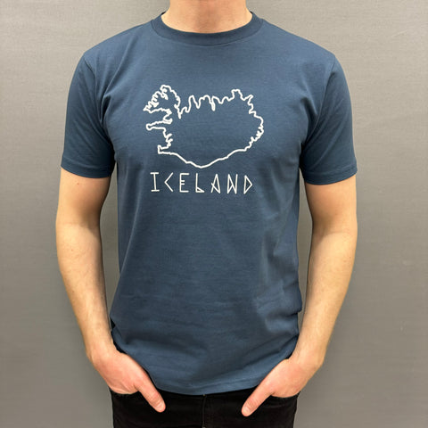 Iceland Rune Map - Denim Blue