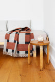 Punos - Wool Blanket from Finland- White / Cinnamon / Black