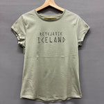 Reykjavik Iceland Runefont Women's T-shirt - Light Pistachio