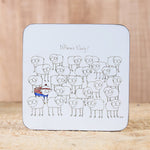 Where's Wooly - Set of 6 Cork Coasters - Idontspeakicelandic