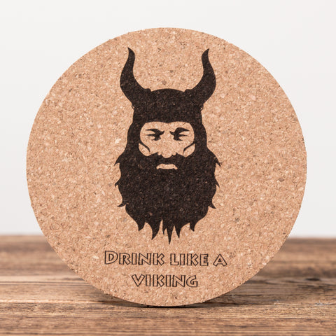 Drink Like a Viking - Set of 6 Cork Coasters - Idontspeakicelandic