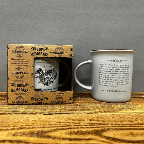 Iceland Map - Story Mug - Grey