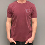 Iceland Map - Badge - T-Shirt - Burgundy