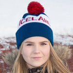 Iceland Beanie with Pom - Navy/White - Idontspeakicelandic