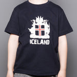 Icelandic Coat of Arms - Kid's T-Shirt - Navy Blue - Idontspeakicelandic