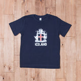 Icelandic Coat of Arms - Kid's T-Shirt - Navy Blue - Idontspeakicelandic