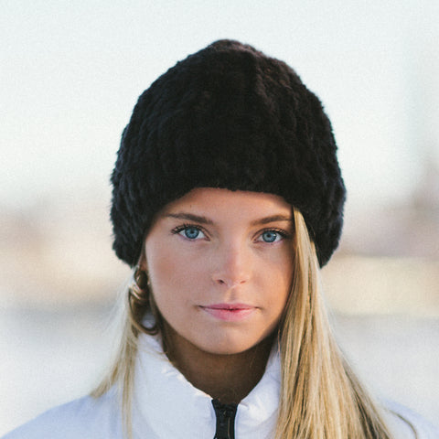 Knitted Rabbit - Knit Hat - Black - Idontspeakicelandic