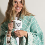 Eskimo - Quality Wool Blanket from Finland - Turquoise - Idontspeakicelandic
