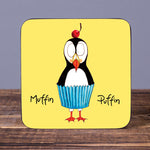 Muffin Puffin - Set of 6 Cork Coasters - Idontspeakicelandic