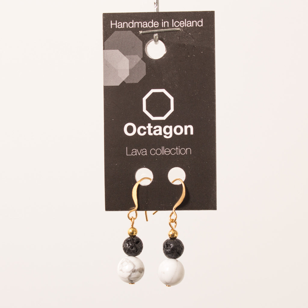 Black marble earrings on sale
