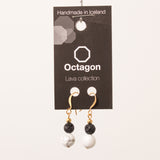 Octagon Lava Collection Earring - Black/Marble