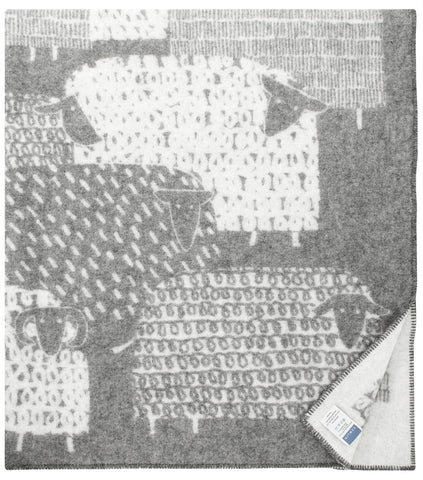 Pakapaat  - Wool Blanket from Finland - Gray/White