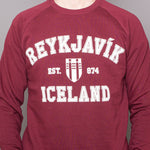 <transcy>Sweat-shirt unisexe raglan - Reykjavik College - Bourgogne</transcy>