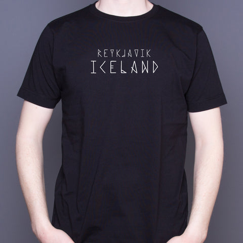 Reykjavik Iceland Rune Font - T-Shirt - black - Idontspeakicelandic