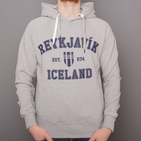 <transcy>Unisex Pullover Hoody - Reykjavik College - Melange Grau</transcy>