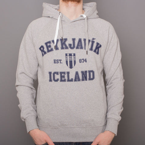 <transcy>Sweat à capuche unisexe - Reykjavik College - Melange Grey</transcy>