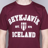 Reykjavik College - T-Shirt - Burgundy - Idontspeakicelandic