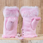 Arctic Fur Shortgloves - Ladies - Pink - Idontspeakicelandic