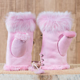 Arctic Fur Shortgloves - Ladies - Pink - Idontspeakicelandic