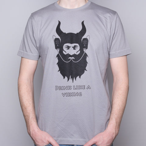 Drink Like a Viking - T-Shirt - Light Gray - Idontspeakicelandic