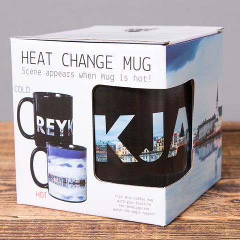 Reykjavik - Heat Change Mug - Black - Idontspeakicelandic