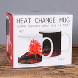 Wolcano Eruption - Heat Change Mug - White - Idontspeakicelandic